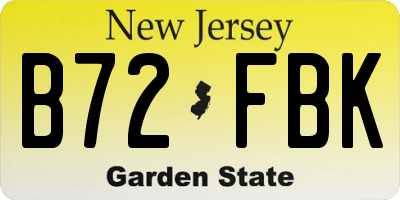 NJ license plate B72FBK