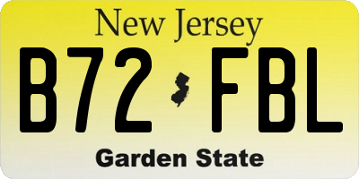 NJ license plate B72FBL