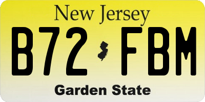 NJ license plate B72FBM
