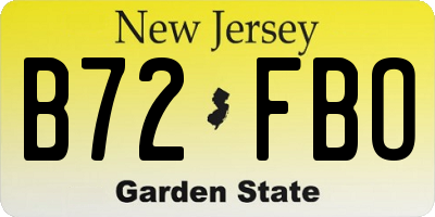 NJ license plate B72FBO