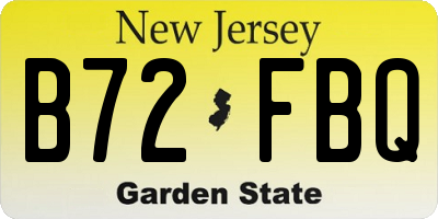 NJ license plate B72FBQ