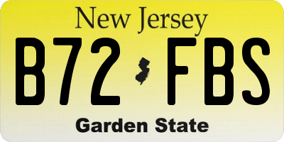 NJ license plate B72FBS