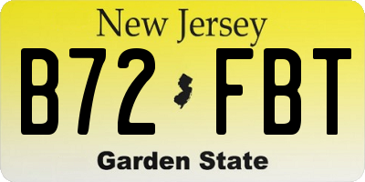 NJ license plate B72FBT