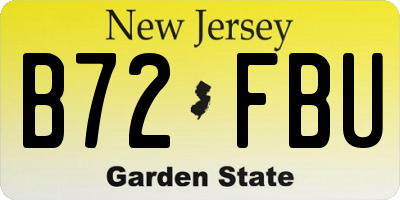 NJ license plate B72FBU