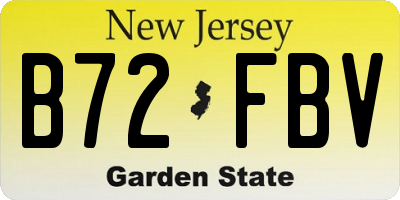 NJ license plate B72FBV