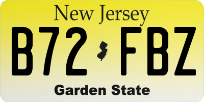 NJ license plate B72FBZ