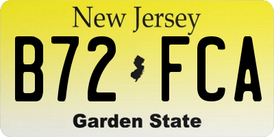 NJ license plate B72FCA