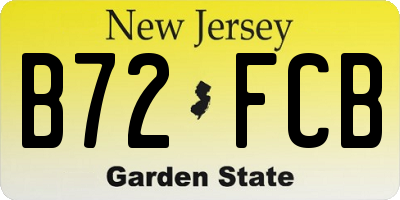 NJ license plate B72FCB