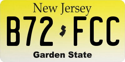 NJ license plate B72FCC