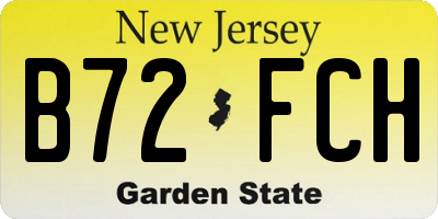 NJ license plate B72FCH