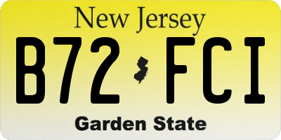 NJ license plate B72FCI