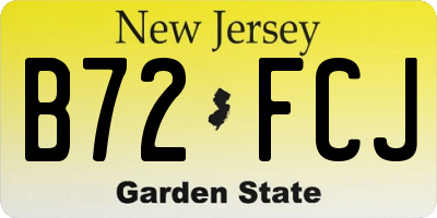 NJ license plate B72FCJ