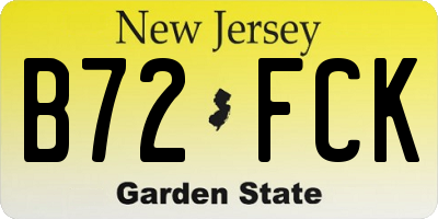 NJ license plate B72FCK