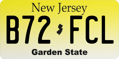 NJ license plate B72FCL