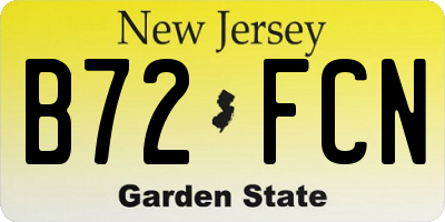 NJ license plate B72FCN