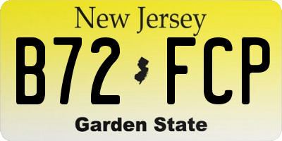 NJ license plate B72FCP