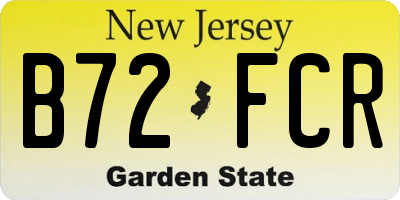NJ license plate B72FCR