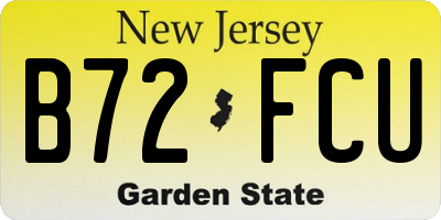 NJ license plate B72FCU