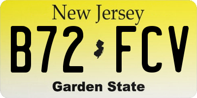 NJ license plate B72FCV