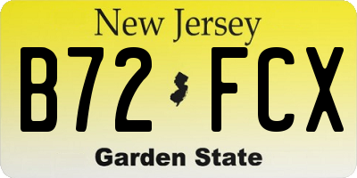 NJ license plate B72FCX