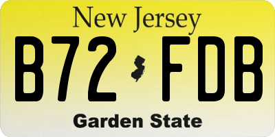NJ license plate B72FDB