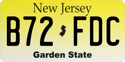 NJ license plate B72FDC