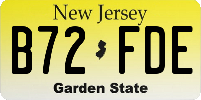 NJ license plate B72FDE
