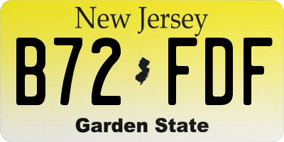 NJ license plate B72FDF