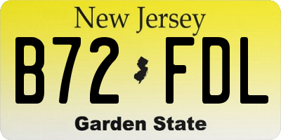 NJ license plate B72FDL