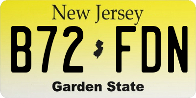 NJ license plate B72FDN