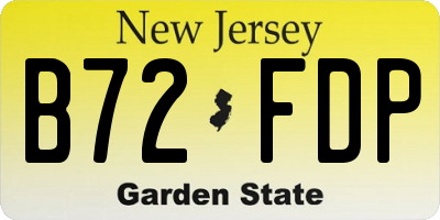 NJ license plate B72FDP