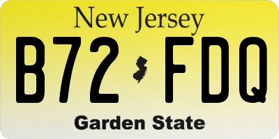 NJ license plate B72FDQ