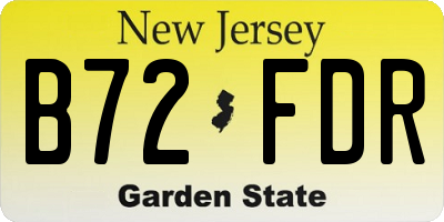 NJ license plate B72FDR