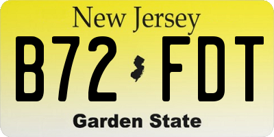 NJ license plate B72FDT