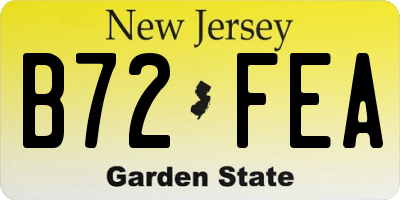 NJ license plate B72FEA