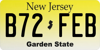 NJ license plate B72FEB