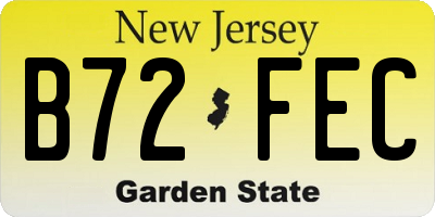 NJ license plate B72FEC