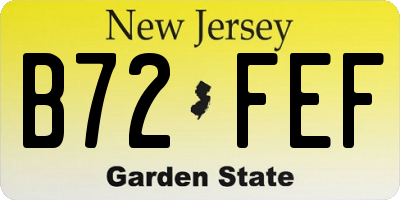 NJ license plate B72FEF