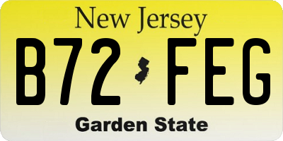 NJ license plate B72FEG