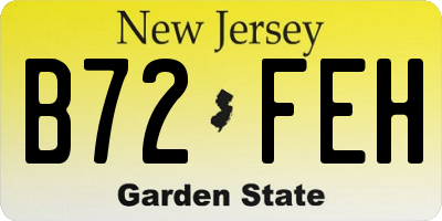 NJ license plate B72FEH