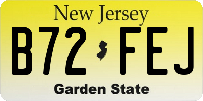 NJ license plate B72FEJ