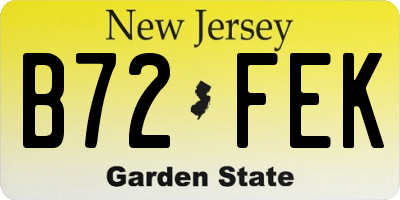 NJ license plate B72FEK