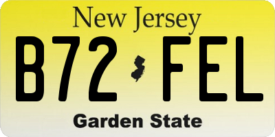 NJ license plate B72FEL