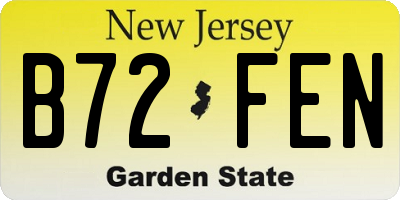 NJ license plate B72FEN