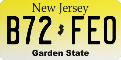 NJ license plate B72FEO