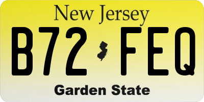 NJ license plate B72FEQ