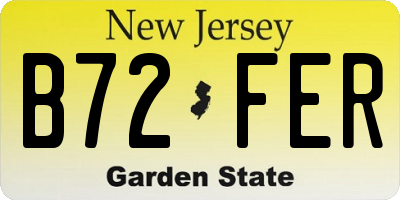 NJ license plate B72FER