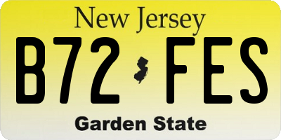 NJ license plate B72FES