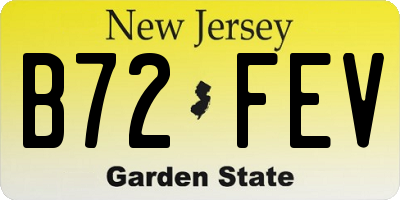 NJ license plate B72FEV