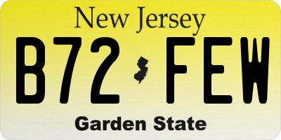 NJ license plate B72FEW